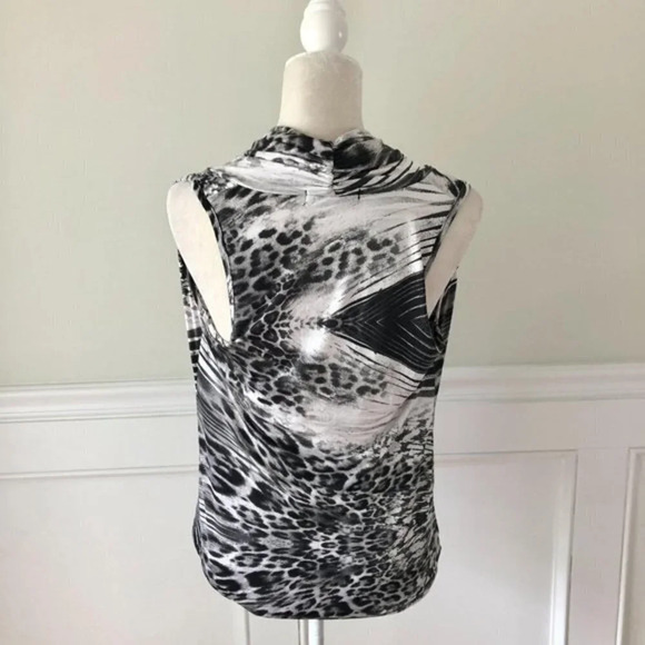 Arden B Animal Print Stretch Tank Top M Gray Black - Picture 5 of 5